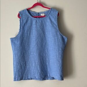 J. Crew Textured Blue Tank Top